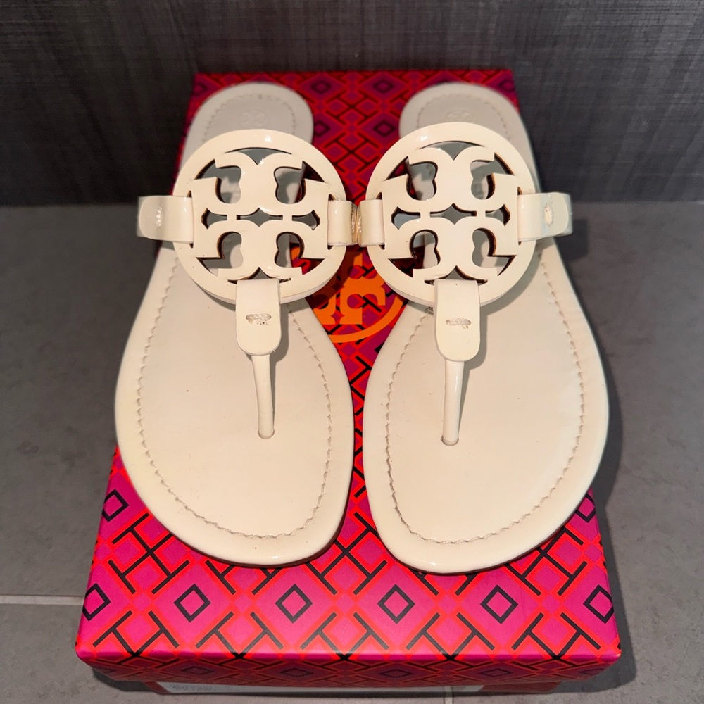 Tory Burch Ivory Thong Sandals